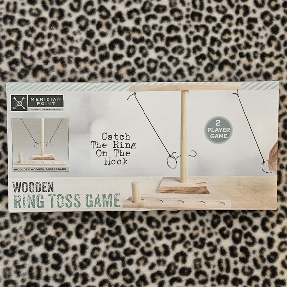 Meridian Point Wooden Ring Toss Game, Catch The Ring On The Hook, New in Box NIB - Picture 1 of 7